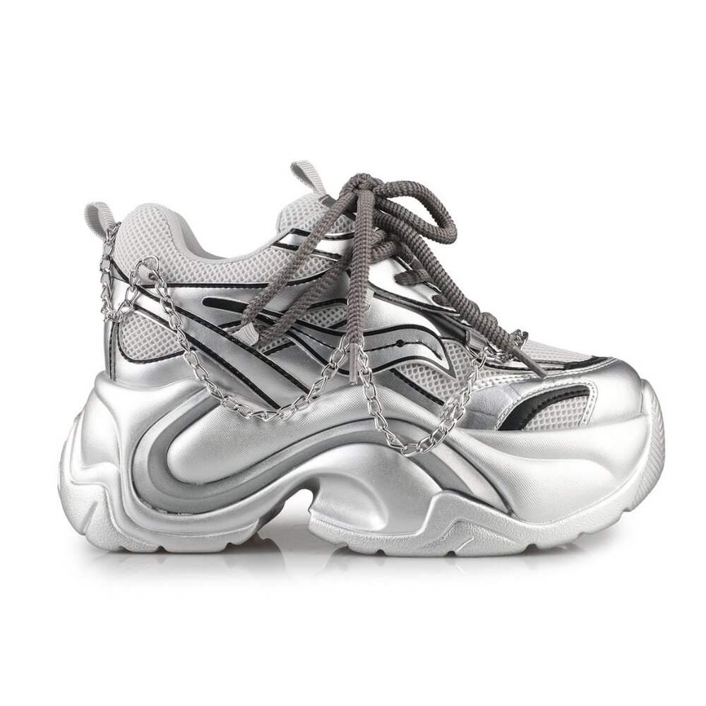 NEW ANTHONY WANG X ZDW JUPITER 10 Metallic Silver Platform Sneakers